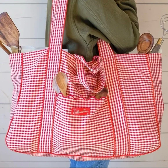 Ballerina farm market tote Red Gingham - Picture 2 of 3